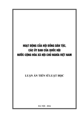 Hoạt động của hội đồng dân tộc các ủy ban của quốc hội nước cộng hòa xã hội chủ nghĩa việt nam ta