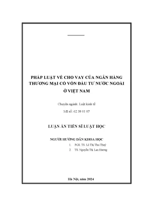 Pháp luật về cho vay của ngân hàng thương mại có vốn đầu tư nước ngoài