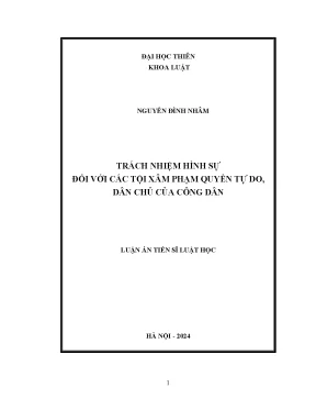 Trách nhiệm hình sự đối với các tội xâm phạm quyền tự do dân chủ của công dân
