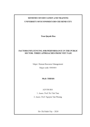 Factors influencing job performance in the public sector three approaches from viet nam