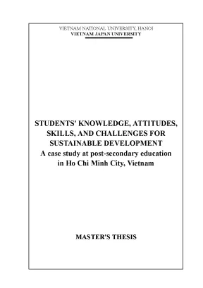 Students knowledge attitudes skills and challenges for sustainable development a case study at post secondary education in ho chi minh city vietnam