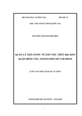 Quản lý nhà nước về dân tộc trên địa bàn quận bình tân thành phố hồ chí minh