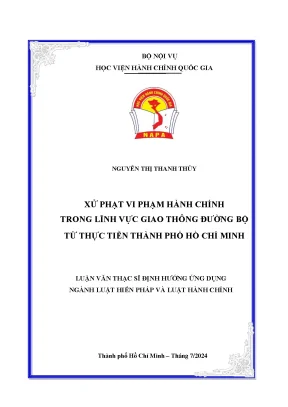 Xử phạt vi phạm hành chính trong lĩnh vực giao thông đường bộ từ thực tiễn thành phố hồ chí minh