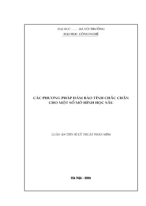 Các phương pháp đảm bảo tính chắc chắn cho một số mô hình học sâu