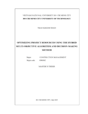 Luận văn thạc sĩ quản lý xây dựng optimizing project resources using the hybrid multi objective algorithm and decision making method