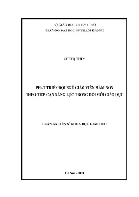Phát triển đội ngũ giáo viên mầm non theo tiếp cận năng lực trong đổi mới giáo dục