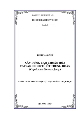 Xây dựng cao chuẩn hóa casaicinoids từ ớt trung đoàn capsicum chinense jacq compressed