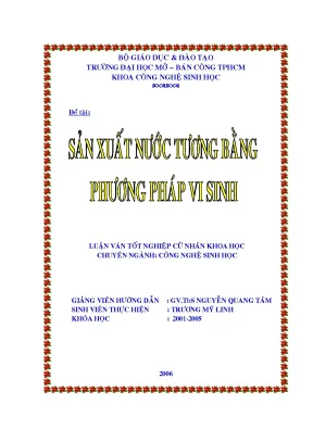 Sản xuất nước tương bằng phương pháp vi sinh