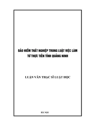 Bảo hiểm thât nghiệp trong luật việc làm từ thực tiễn tỉnh quảng ninh