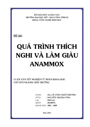 Quá trình thích nghi và làm giàu anmmox