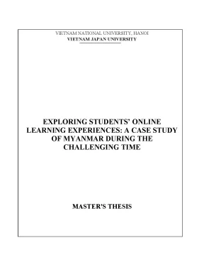 Exploring students online learning experiences a case study of myanmar during the challenging time