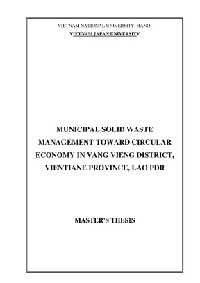 Municipal solid waste management toward circular economy in vang vieng district vientiane province lao pdr