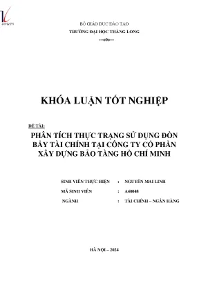Phân tích thực trạng sử dụng đòn bẩy tài chính tại công ty cổ phần xây dựng bảo tàng hồ chí minh