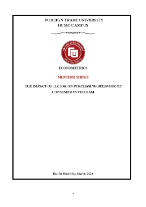 The impact of tiktok on purchasing behavior ofconsumer in vietnam