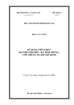 Sử dụng viên chức tại viện sốt rét ký sinh trùng côn trùng tp hồ chí minh