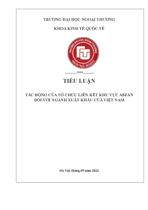 Tác động của tổ chức liên kết khu vực asean đối với ngành xuất khẩu của việt nam