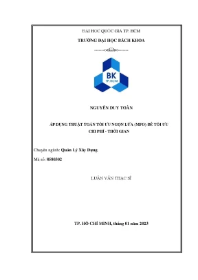Luận văn thạc sĩ quản lý xây dựng áp dụng thuật toán tối ưu ngọn lửa mfo để tối ưu chi phí thời gian
