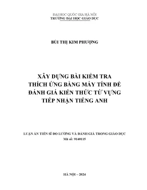 Xây dựng bài kiểm tra thích ứng bằng máy tính để đánh giá kiến thức từ vựng tiếp nhận tiếng anh