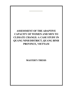 Dissertation assessment of the adaptive capacity of women and men to climate change a case study in quang ninh district quang binh province vietnam