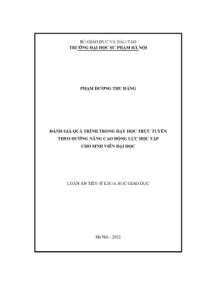 Đánh giá quá trình trong dạy học trực tuyến theo hướng nâng cao động lực học tập cho sinh viên đại học