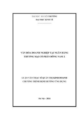 Văn hóa doanh nghiệp tại ngân hàng thương mại cổ phần đông nam á