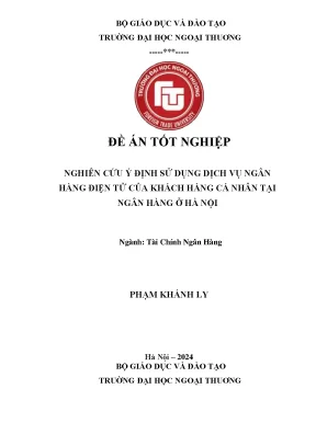 Nghiên cứu ý định sử dụng dịch vụ ngân hàng điện tử của khách hàng cá nhân tại ngân hàng ở hà nội