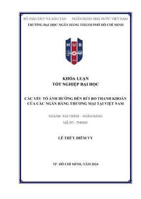 Các yếu tố ảnh hưởng đến rủi ro thanh khoản của các ngân hàng thương mại tại việt nam