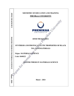 Tổng hợp và nghiên cứu tính chất quang xúc tác của vật liệu nano tio₂ đen synthesis and photocatalytic properties of black tio₂ nanomaterials