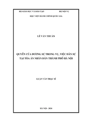 Quyền của đương sự trong vụ việc dân sự tại tòa án nhân dân thành phố hà nội