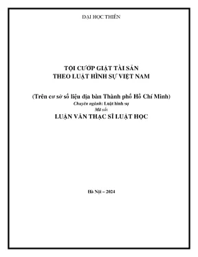 Tội cướp giật tài sản theo luật hình sự việt nam