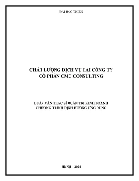 Chất lượng dịch vụ tại công ty cổ phần cmc consulting