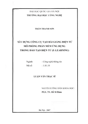 Luận văn thạc sĩ công nghệ thông tin xây dựng công cụ tạo bài giảng điện tử mô phỏng phần mềm ứng dụng trong đào tạo điện tử e learning