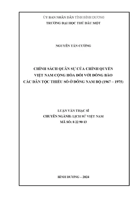 Chính sách quân sự của chính quyền việt nam cộng hòa đối với đồng bào các dân tộc thiểu số ở đông nam bộ