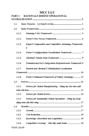 Rationale behind operational globalization