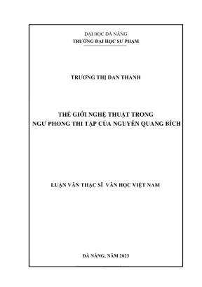 Thế giới nghệ thuật trong ngu phong thi tập của nguyễn quang bích