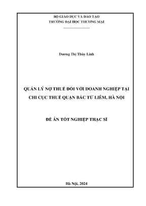 Quản lý nợ thuế đối với doanh nghiệp tại chi cục thuế quận bắc từ liêm hà nội