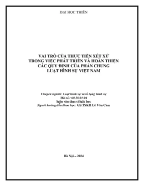 Vai trò của thực tiễn xét xử trong việc phát triển và hoàn thiện các quy định của phần chung luật hình sự việt nam