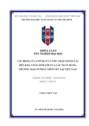 Tác động của covid 19 và thu nhập ngoài lãi đến khả năng sinh lời của các ngân hàng thương mại cổ phần niêm yết tại việt nam