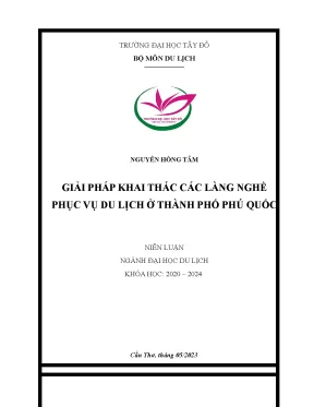 Giải pháp khai thác các làng nghề phục vụ du lịch ở thành phố phú quốc