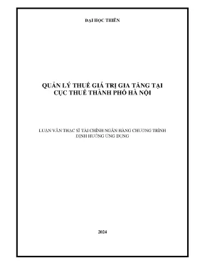 Quản lý thuế giá trị gia tăng tại cục thuế thành phố hà nội
