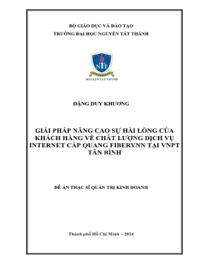 Giải pháp nâng cao sự hài lòng của khách hàng về chất lượng dịch vụ internet cáp quang fibervnn tại vnpt tân bình