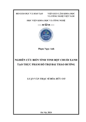Nghiên cứu biến tính tinh bột chuối xanh tạo thực phẩm hỗ trợ điều trị đái tháo đường