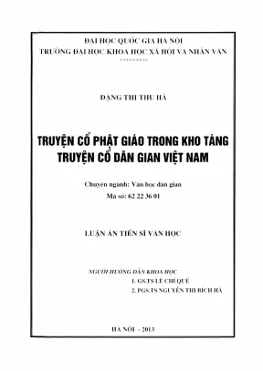 Luận án tiến sĩ văn học truyện cổ phật giáo trong kho tàng truyện cổ dân gian việt nam