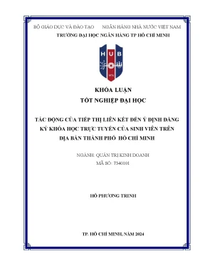 Tác động của tiếp thị liên kết đến ý định đăng ký khóa học trực tuyến của sinh viên trên địa bàn thành phố hồ chí minh