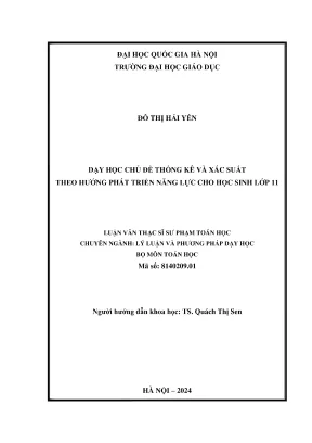 Dạy học chủ đề thống kê và xác suất theo hướng phát triển năng lực cho học sinh lớp 11 luận văn sư phạm toán học