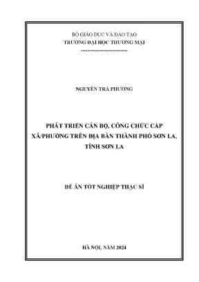 Phát triển cán bộ công chức cấp xãphường trên địa bàn thành phố sơn la tỉnh sơn la