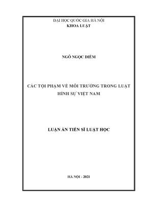 Các tội phạm về môi trường trong luật hình sự việt nam