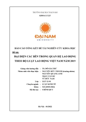 Đại diện các bên trong quan hệ lao động theo bộ luật lao động việt nam năm 2019