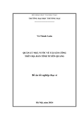 Quản lý nhà nước về tài sản công trên địa bàn tỉnh tuyên quang