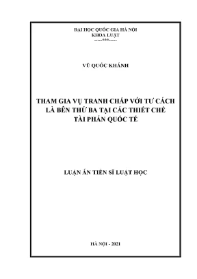 Tham gia vụ tranh chấp với tư cách là bên thứ ba tại các thiết chế tài phán quốc tế